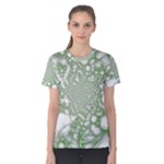 Green Abstract Fractal Background Texture Women s Cotton Tee