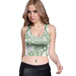 Green Abstract Fractal Background Texture Racer Back Crop Top