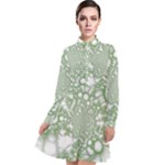 Green Abstract Fractal Background Texture Long Sleeve Chiffon Shirt Dress