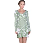 Green Abstract Fractal Background Texture Long Sleeve Nightdress