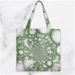 Green Abstract Fractal Background Texture Zipper Grocery Tote Bag