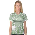 Green Abstract Fractal Background Texture V-Neck Sport Mesh Tee