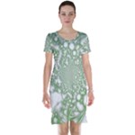 Green Abstract Fractal Background Texture Short Sleeve Nightdress