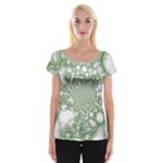 Green Abstract Fractal Background Texture Cap Sleeve Top