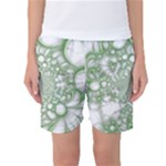 Green Abstract Fractal Background Texture Women s Basketball Shorts