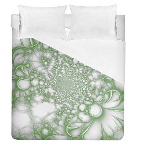 Green Abstract Fractal Background Texture Duvet Cover (Queen Size) from ArtsNow.com