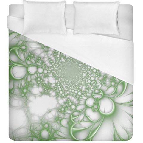 Green Abstract Fractal Background Texture Duvet Cover (King Size) from ArtsNow.com