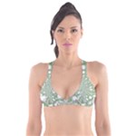 Green Abstract Fractal Background Texture Plunge Bikini Top