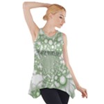 Green Abstract Fractal Background Texture Side Drop Tank Tunic