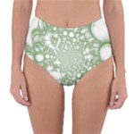 Green Abstract Fractal Background Texture Reversible High-Waist Bikini Bottoms