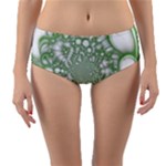 Green Abstract Fractal Background Texture Reversible Mid-Waist Bikini Bottoms