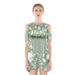 Green Abstract Fractal Background Texture Shoulder Cutout One Piece Dress