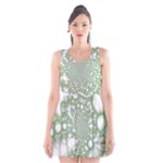 Green Abstract Fractal Background Texture Scoop Neck Skater Dress