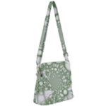 Green Abstract Fractal Background Texture Zipper Messenger Bag