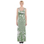 Green Abstract Fractal Background Texture Thigh Split Maxi Dress