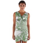 Green Abstract Fractal Background Texture Wrap Front Bodycon Dress