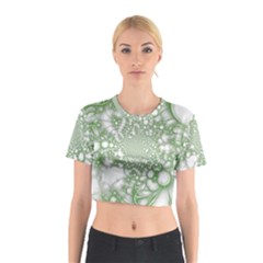 Green Abstract Fractal Background Texture Cotton Crop Top from ArtsNow.com