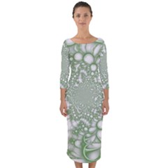 Quarter Sleeve Midi Bodycon Dress 