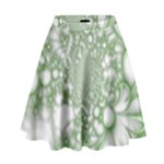 Green Abstract Fractal Background Texture High Waist Skirt