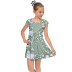 Green Abstract Fractal Background Texture Kids  Cap Sleeve Dress