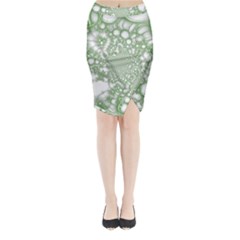 Green Abstract Fractal Background Texture Midi Wrap Pencil Skirt from ArtsNow.com