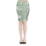 Green Abstract Fractal Background Texture Midi Wrap Pencil Skirt