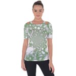 Green Abstract Fractal Background Texture Shoulder Cut Out Short Sleeve Top