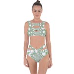 Green Abstract Fractal Background Texture Bandaged Up Bikini Set 