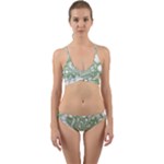 Green Abstract Fractal Background Texture Wrap Around Bikini Set