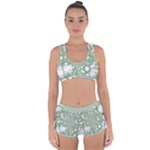 Green Abstract Fractal Background Texture Racerback Boyleg Bikini Set