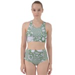 Green Abstract Fractal Background Texture Racer Back Bikini Set