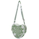 Green Abstract Fractal Background Texture Heart Shoulder Bag