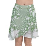 Green Abstract Fractal Background Texture Chiffon Wrap Front Skirt