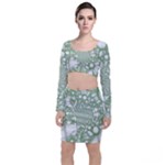 Green Abstract Fractal Background Texture Top and Skirt Sets