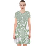 Green Abstract Fractal Background Texture Adorable in Chiffon Dress