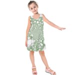 Green Abstract Fractal Background Texture Kids  Sleeveless Dress