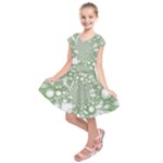 Green Abstract Fractal Background Texture Kids  Short Sleeve Dress