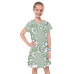 Green Abstract Fractal Background Texture Kids  Drop Waist Dress