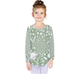 Green Abstract Fractal Background Texture Kids  Long Sleeve Tee