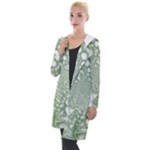 Green Abstract Fractal Background Texture Hooded Pocket Cardigan