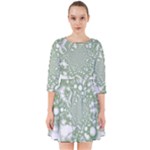 Green Abstract Fractal Background Texture Smock Dress