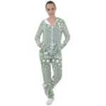 Green Abstract Fractal Background Texture Women s Tracksuit