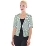 Green Abstract Fractal Background Texture Cropped Button Cardigan