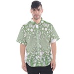 Green Abstract Fractal Background Texture Men s Short Sleeve Shirt