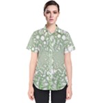 Green Abstract Fractal Background Texture Women s Short Sleeve Shirt