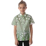 Green Abstract Fractal Background Texture Kids  Short Sleeve Shirt