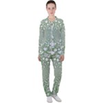 Green Abstract Fractal Background Texture Casual Jacket and Pants Set