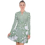 Green Abstract Fractal Background Texture Long Sleeve Panel Dress