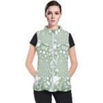 Green Abstract Fractal Background Texture Women s Puffer Vest