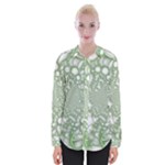 Green Abstract Fractal Background Texture Womens Long Sleeve Shirt